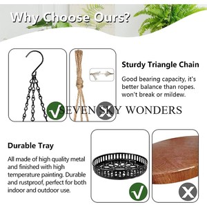 Pots de fleurs décoratifs et jardinières suspendues en métal Jardinière suspendue pour jardin et balcon Jardinière murale en métal à 2 niveaux faite à la main - Product Image 5