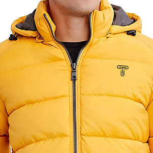 Factory Winter New Arrival Hooded Long Sleeve Canvas Puffer Men's Jacket High Street Customized Logo Printed Waterproof - Product Image 5