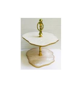 Support à gâteaux en résine au design Unique, fabriqué en acier et verre, pour le service et des cupcakes, 2 niveaux, vente en gros, 9 pièces - Product Image 4