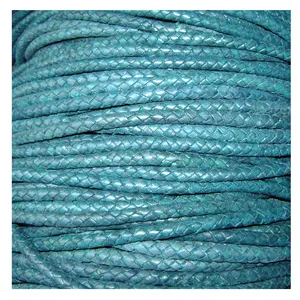 Vintage Finish Round Braided Leather Cords for Jewelry Making 5mm 3mm 4mm 8mm 6mm Metal Findings Components Wholesaler - Product Image 1
