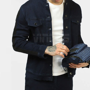 Vente en gros de veste d'hiver pour hommes avec logo personnalisé veste en jean 100% coton respirant pour l'extérieur avec logo avant vente en ligne - Product Image 1