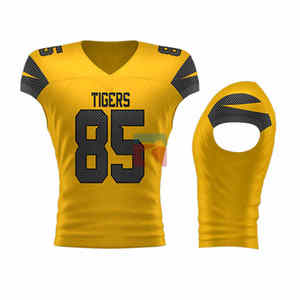 Ensembles de maillots de football américain unisexes à séchage rapide 2024, style vintage, uniforme de football, numéro OEM, sublimation personnalisée, short de collège - Product Image 2