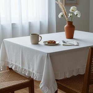 Nappe Beige Taille Unique pour Tables à Manger Tissu Polyester pour Hôtels et Fêtes Accueillant les Invités à la Maison 70x70cm 27.5" - Product Image 3