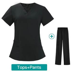 Mujeres logotipo personalizado Scrubs Para Hombre Doctor Hospital uniforme con 2 Bolsillo grande enfermería Scrubs pantalones uniformes conjuntos - Product Image 6