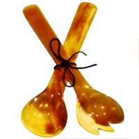 Ensemble de cuillères à salade en résine, écologiques, compatibles lave-vaisselle, ustensiles à salade, cuisine à domicile, fabriqué en Inde