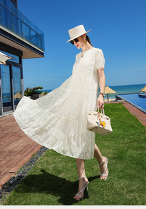 Commerci all'ingrosso bestseller abito bianco estetico e vintage per signora - Product Image 6