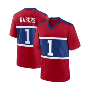 Nueva Camiseta Deportiva de Fútbol Americano para Hombre, Talla Grande, Transpirable, Antibacteriana, de Manga Corta, Estampada y Cosida - Product Image 1