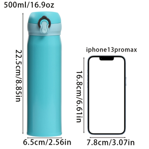 CL 500ml Stainless Steel Vacuum <b>Flask</b> Pop Up Lid Bounce Thermos <b>Bottle</b> for Travel Outdoor Car Fitness - Product Image 6