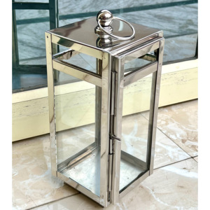 Tendance Design Art moderne Unique acier inoxydable métal bougie lanterne centres de table maison jardin décoratif à la main - Product Image 5