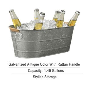 galvanized beverage tub metal ice bucket beer ice bucket wine ice bucket beverage cooler bucket stainless steel ice bucket - Product Image 6