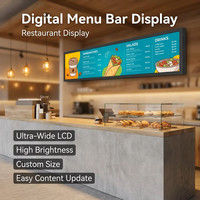 Pantalla LCD de Barra Ultra Ancha Personalizada para Montaje en Pared, Diseño Personalizado de Fábrica, para Ascensores, Hoteles, Señalización y Publicidad