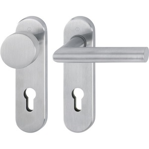 Juego de manijas para puerta de acero inoxidable Amsterdam E58/353K/1400Z Reversible Rounded PZ HOPPE - Product Image 1