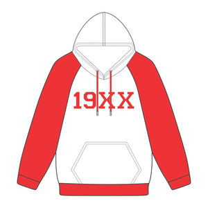 Sudadera con Capucha Blanca KAP, Año de Fundación, Mangas Raglán Rojas, Mezcla de Algodón, Ropa de Fraternidad Griega, Divine Nine HBCU Greek - Product Image 2