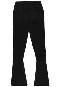 Pantalons de jogging éco-responsables pour hommes en gros, sur mesure, en mélange polyester/coton, avec cordon de serrage, rayures latérales noires - Product Image 6