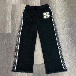 Pantalones Vintage Personalizados OEM, Pantalones de Punto de Mohair de Pierna Ancha, Pantalones Holgados Unisex con Cordón, Pantalones Largos de Chándal de Mohair con Corte Acampanado para Hombre - Product Image 5