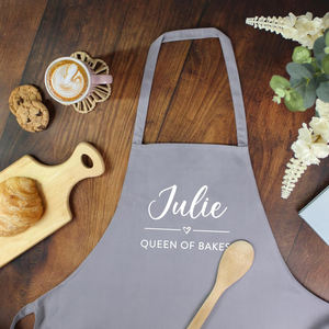 Delantal de cocina con estampado personalizado de lino y algodón puro ecológico para cocinar, servir y limpiar - Product Image 1