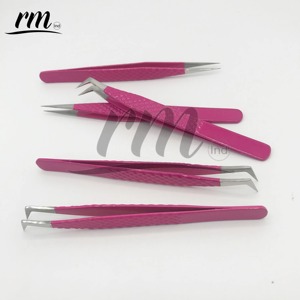 Pinzas de Punta de Fibra en Oferta, Pinzas de Acero Inoxidable para Extensión de Pestañas con Volumen en Racimo de 90 Grados para Extensión de Pestañas RMI - Product Image 5