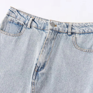 Femmes nouvelle mode tissé Denim Mini robe taille moyenne petit ami Fit bouton décontracté été nouveau Style femmes Shorts - Product Image 3