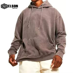 Sweat-shirt à capuche 100% coton pour hommes de style tendance Sweat-shirt à capuche de couleur unie unique avec design doublé et logo Prix bon marché - Product Image 3