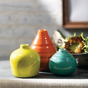 3 Petits Vases Rustique Décoration Maison Fermes Modernes Idéal Étagère Décor Bibliothèque Manteau Multicolore Céramique Vase Set - Product Image 6