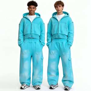 High Street Best Design Custom logo High Quality Regular Fit Casual Solid Tracksuits Breathable Men's Tech <b>Fleece</b> Wholesale OEM - Product Image 2