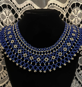 Magnifique collier écharpe perlé fait main de haute qualité, style western unique, bandana perlé à franges - Product Image 1