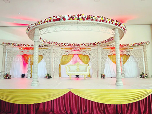 Decoración de Mandap para Bodas Marathi, Tendencia en Decoración de Mandap con Bigote Estilo Sri Lanka, Escenario Védico, Gran Venta en el Reino Unido, Mandapam del Sur de la India, DST - Product Image 6