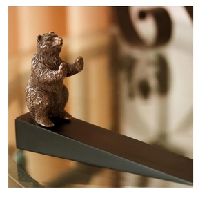 Tope de puerta de perro negro de hierro fundido de cerveza con acabado de latón antiguo, topes de puerta decorativos para el hogar, cocina, dormitorio, puertas exteriores - Product Image 1