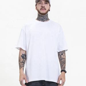 Camiseta de cuello redondo de gran tamaño de algodón 100% para hombre, Camiseta holgada de corte cuadrado con estampado de logotipo personalizado de secado rápido transpirable de alta calidad para - Product Image 3