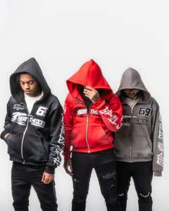 Haute Qualité Lavage À L'acide Streetwear Boxy Recadrée En Détresse Vintage Broderie Patch Zip up À Capuche Français Terry À Capuche Personnalisé - Product Image 4