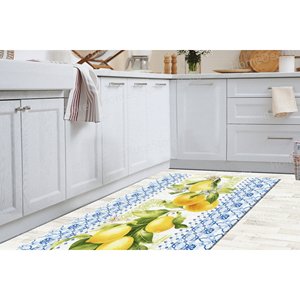 Lemon Pattern Printed <b>Rug</b>, Modern <b>Chenille</b> Design, Yellow Kitchen <b>Rug</b>,<b>Chenille</b> <b>Rug</b> - Product Image 4