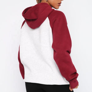 Diseño de logotipo personalizado Street Lux Wear Fleece Pullover Hoodie Mujeres Boyfriend Oversize Color Block Hoodies - Product Image 5