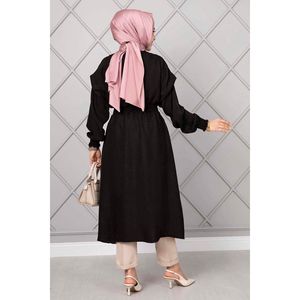 Cape longue taille élastique pour hijab noir - Product Image 5