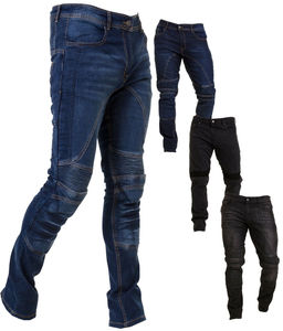 <b>Mens</b> Black <b>Biker</b> <b>Jeans</b> Protection Removable CE Padding Armored Denim Motorcycle Riding Pants Trousers - Product Image 2