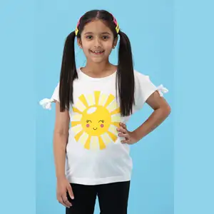 Белая трикотажная футболка из чистого чесаного хлопка с графическим принтом на заказ для девочек