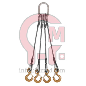 HLM Factory Direct Steel <span class=keywords><strong>Wire</strong></span> <span class=keywords><strong>Rope</strong></span> Sling 2 4 Legs Câble avec manilles et crochet Sling Container Offshore Steel <span class=keywords><strong>Wire</strong></span> <span class=keywords><strong>Rope</strong></span> Sling - Product Image 5