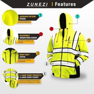 Sudadera de Seguridad Reflectante con Logotipo Personalizado, Modelo Reciente, Alta Visibilidad, ANSI Clase 3, Certificación EN ISO 20471, Poliéster, para Ropa de Trabajo Masculina - Product Image 4