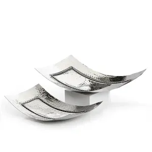 Juego de 3 Platos Redondos de Aluminio Plateado para Postre, Diferentes Tamaños, para Bodas, Ramadán, Eid y Regalos, Bandejas Decorativas - Product Image 6