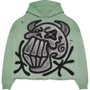 2025 Sudadera con capucha de color sólido informal para hombre al por mayor Sudadera de punto transpirable con diseño de logotipo personalizado - Product Image 2