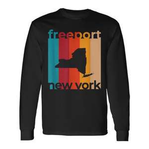 Camiseta Retro de Manga Larga de Recuerdos de Freeport Nueva York, Estilo Vintage, Camiseta Promocional - Product Image 1