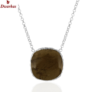 Collier en argent sterling 925 de haute qualité avec pierre doublette verte mousse classique, bijoux de fête tendance pour femmes - Product Image 2