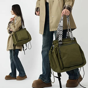 <span class=keywords><strong>Mochila</strong></span> de Moda Portátil de Gran Capacidad <span class=keywords><strong>con</strong></span> Cremallera de Nailon y Doble Asa, Multifuncional, para Coche, Maternidad - Product Image 1