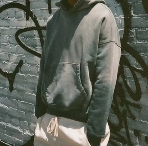Vente en gros Sweat à capuche homme lourd couleur unie personnalisé Sweat à capuche fermeture éclair délavé à l'acide vintage à épaules tombantes de haute qualité - Product Image 6