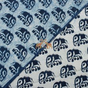 Dernière collection de tissus en coton imprimé éléphant indigo, faits main et fabriqués à la main, pour la couture, le quilting et l'artisanat - Product Image 5