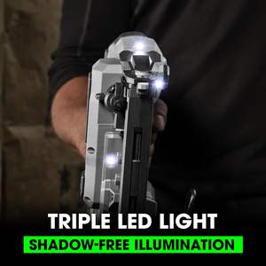 Kit de grapadora neumática de corona estrecha de 1/4 de pulgada sin escobillas de 24 V con batería de litio de 2.5 Ah y cargador rápido de 160 W - Product Image 3