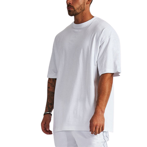 Goldtex camiseta de ropa de calle de algodón en blanco de gran tamaño hombro caído personalizado de alta calidad de impresión de peso pesado camiseta para hombres - Product Image 1