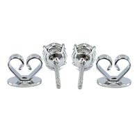 Boucles d'oreilles clous en or blanc 18 carats avec diamants véritables taille brillant rond, fabriquées à la main, design classique, pour fiançailles, mariage et soirées, directement de notre usine en Chine.