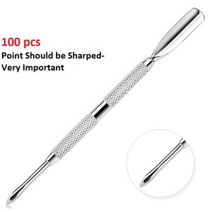 Outil professionnel de pédicure manucure double face avec poussoir à cuticules en acier inoxydable de 6 styles pour le nettoyage des ongles - Product Image 4