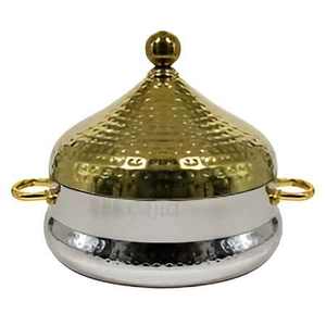 En acier inoxydable plaqué or, élégante et durable, la casserole ronde en métal parfaite pour tous les repas et occasions. - Product Image 6