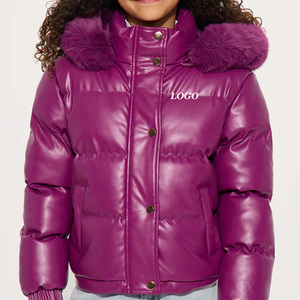 Cuello alto con capucha de tela ligera pero aislada con capucha/chaqueta acolchada con cierre de botón frontal colores y tamaños personalizados - Product Image 1